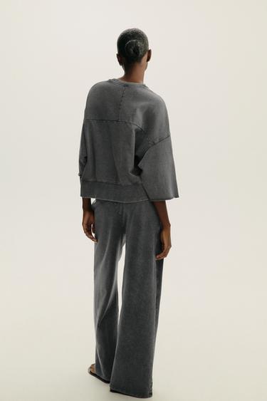 PANTALON EFFET DÉLAVÉ - Gris foncé de Zara - Image 4