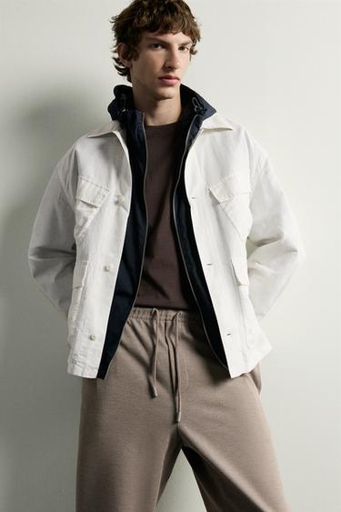 Zara EASY CARE PANTALONE SA SPORTSKIM STRUKOM – žuto-smeđi lapor