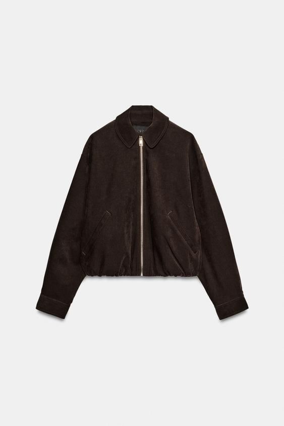 OVERSHIRT BOMBER JACKET - Dark brown by Zara - Image 0
