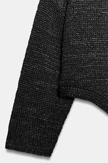 PULL EN MAILLE ASYMÉTRIQUE - Noir de Zara - Image 6
