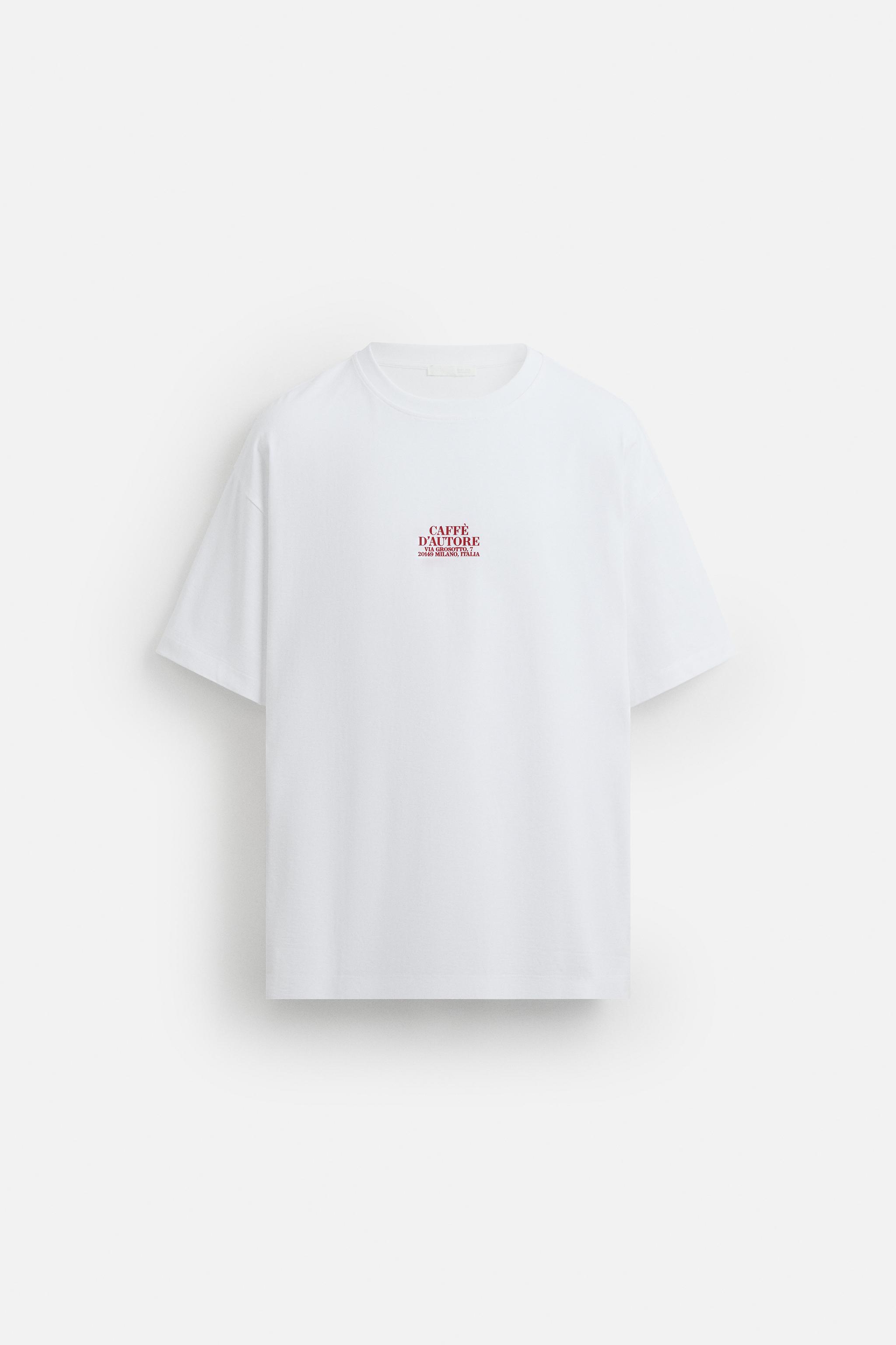 【ZARA】エンボスプリントTシャツ ホワイト | 0495/437/250 フォトプリントTシャツ - ホワイト | ZARA Japan / 日本