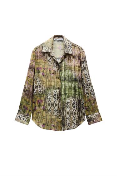 PRINTED SHIRT WITH METALLIC THREAD