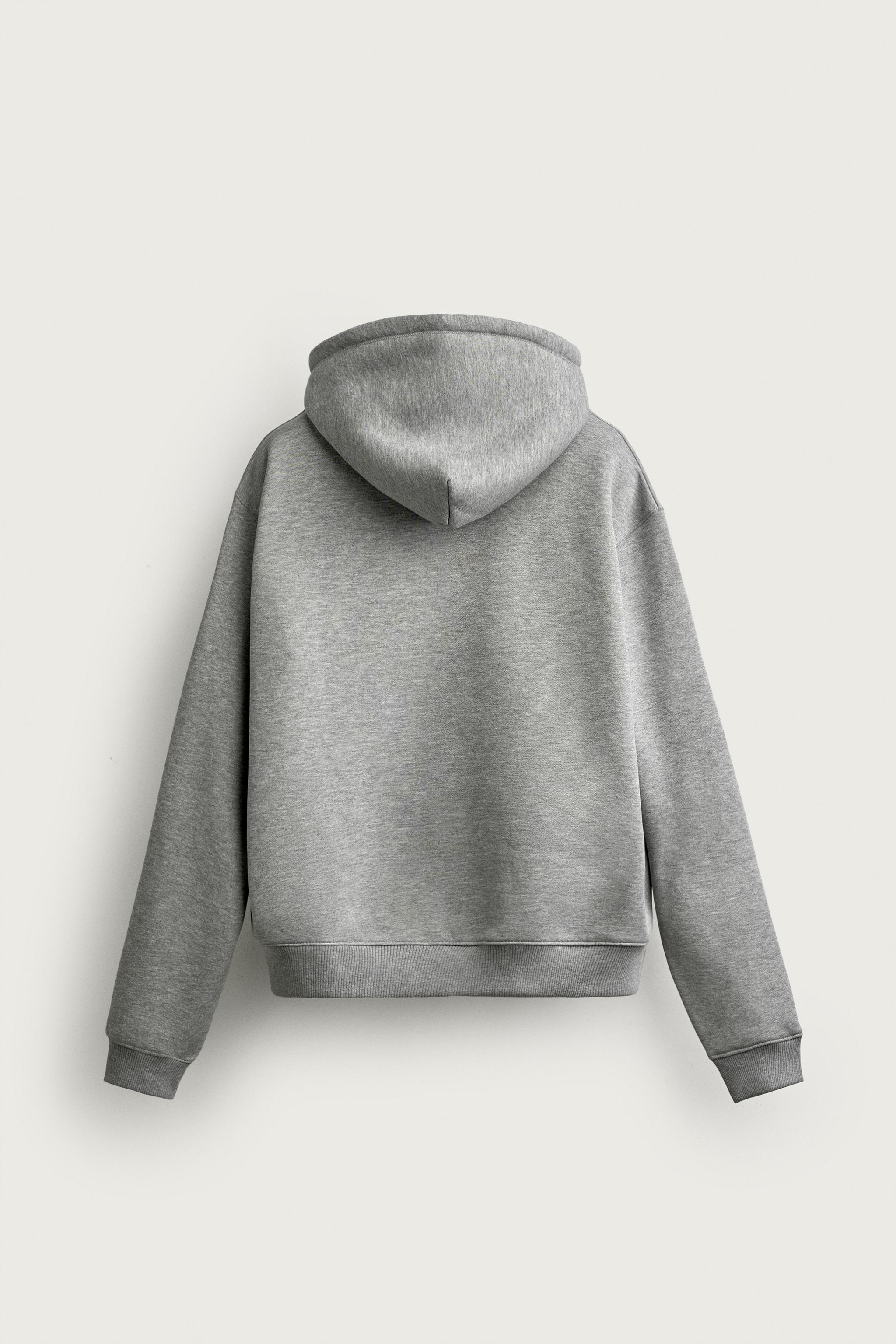 Zara BASIC RELAXED FIT KAPÜŞONLU SWEATSHIRT görsel 7