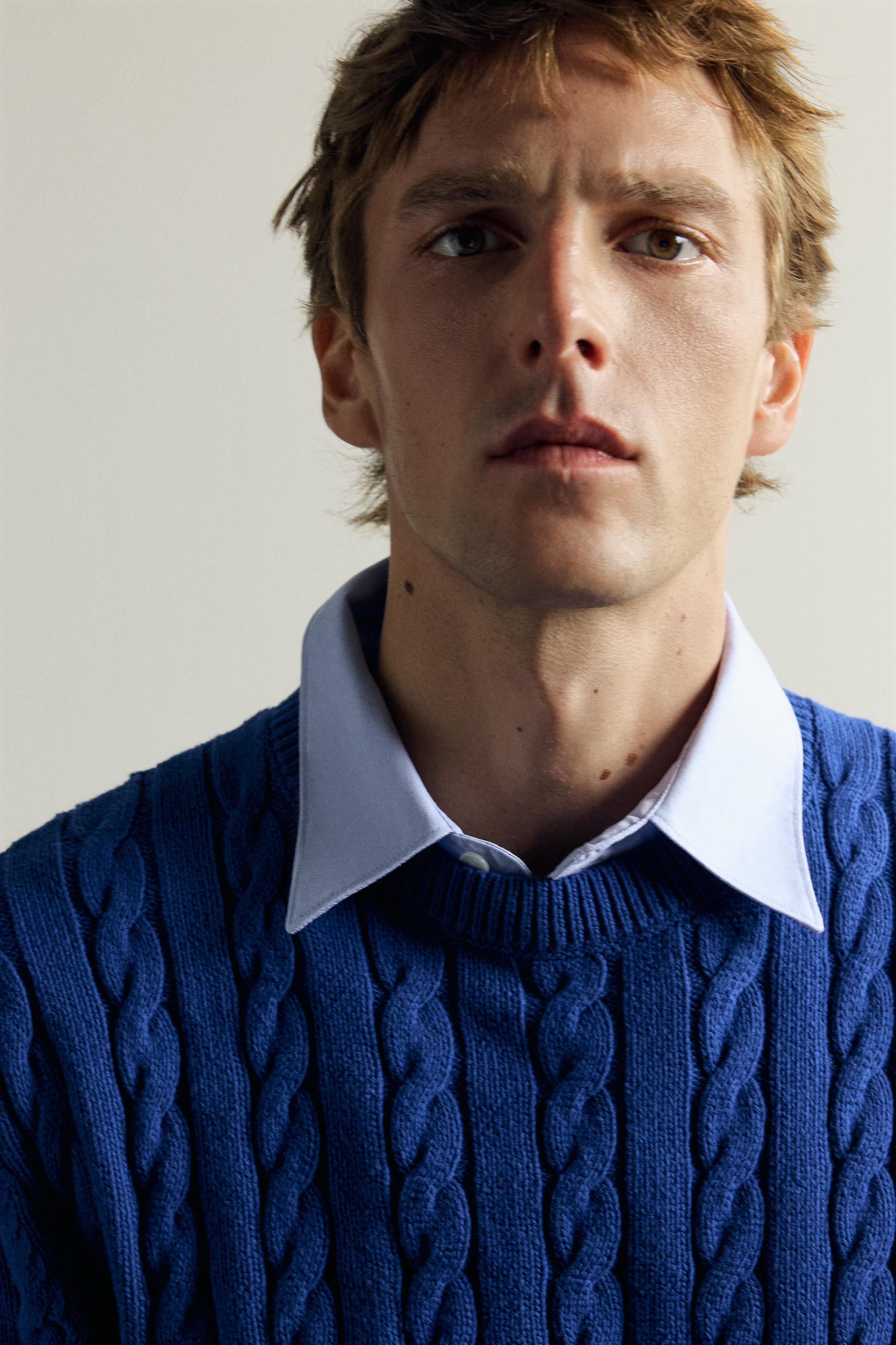 AARON LEVINE X ZARA TEXTURED CABLE SWEATER