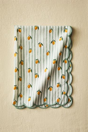 COTTON LEMON TEA TOWEL - Yellow by Zara - Image 6
