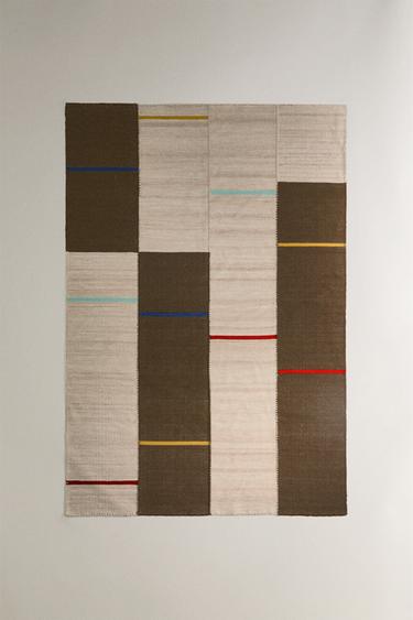 TAPIS DE COULOIR LAINE COTON SURPIQÛRE X COLLAGERIE - rayures de Zara - Image 1