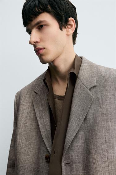 VESTE DE COSTUME STRUCTURÉE - Marron clair de Zara - Image 4