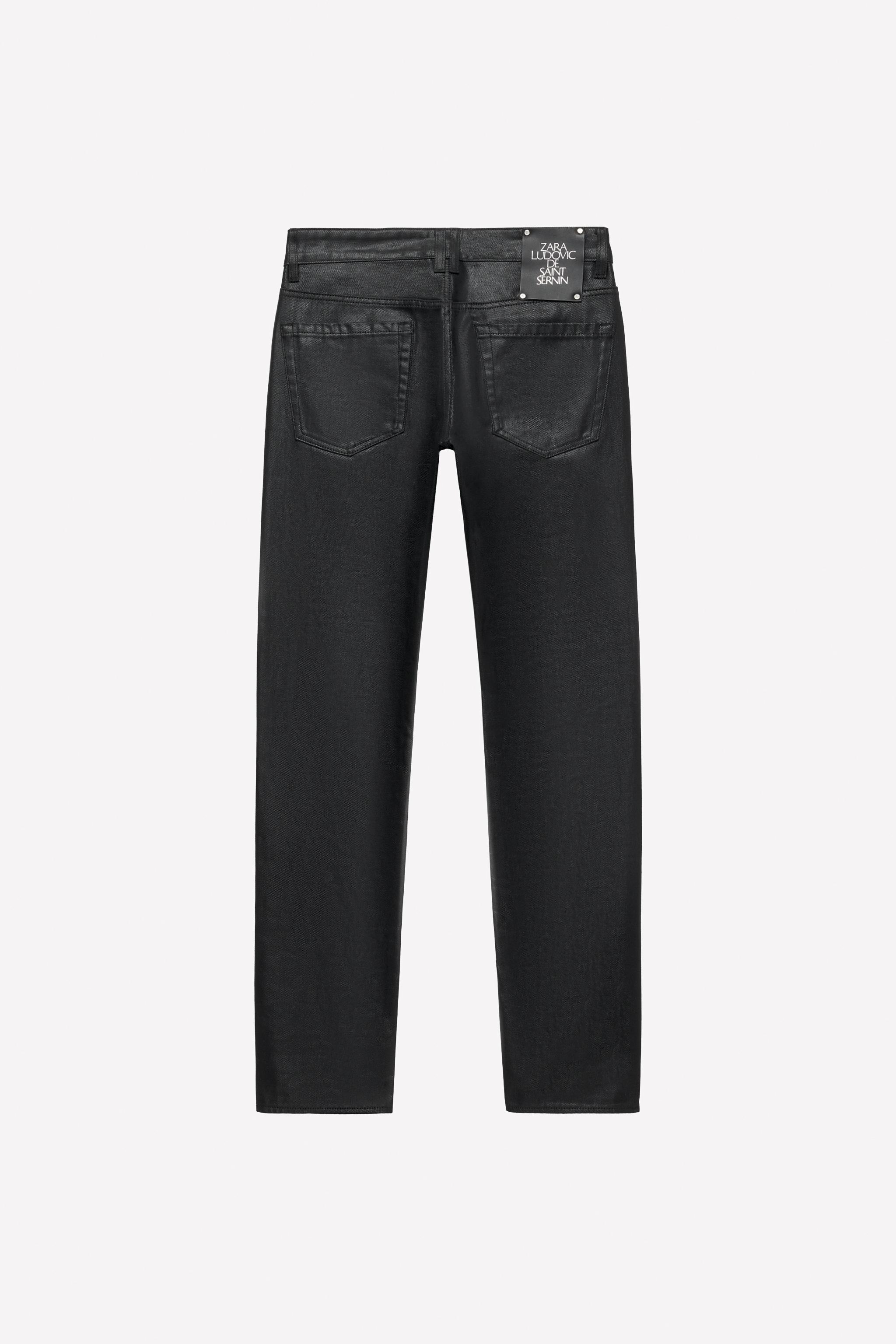 LUDOVIC DE SAINT SERNIN x ZARA WAXED LOW-RISE SLIM JEANS - Black