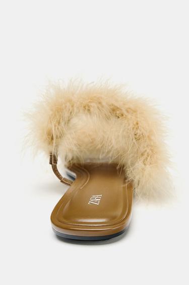 SANDALES BRIDES PLUMES - Jaune de Zara - Image 7