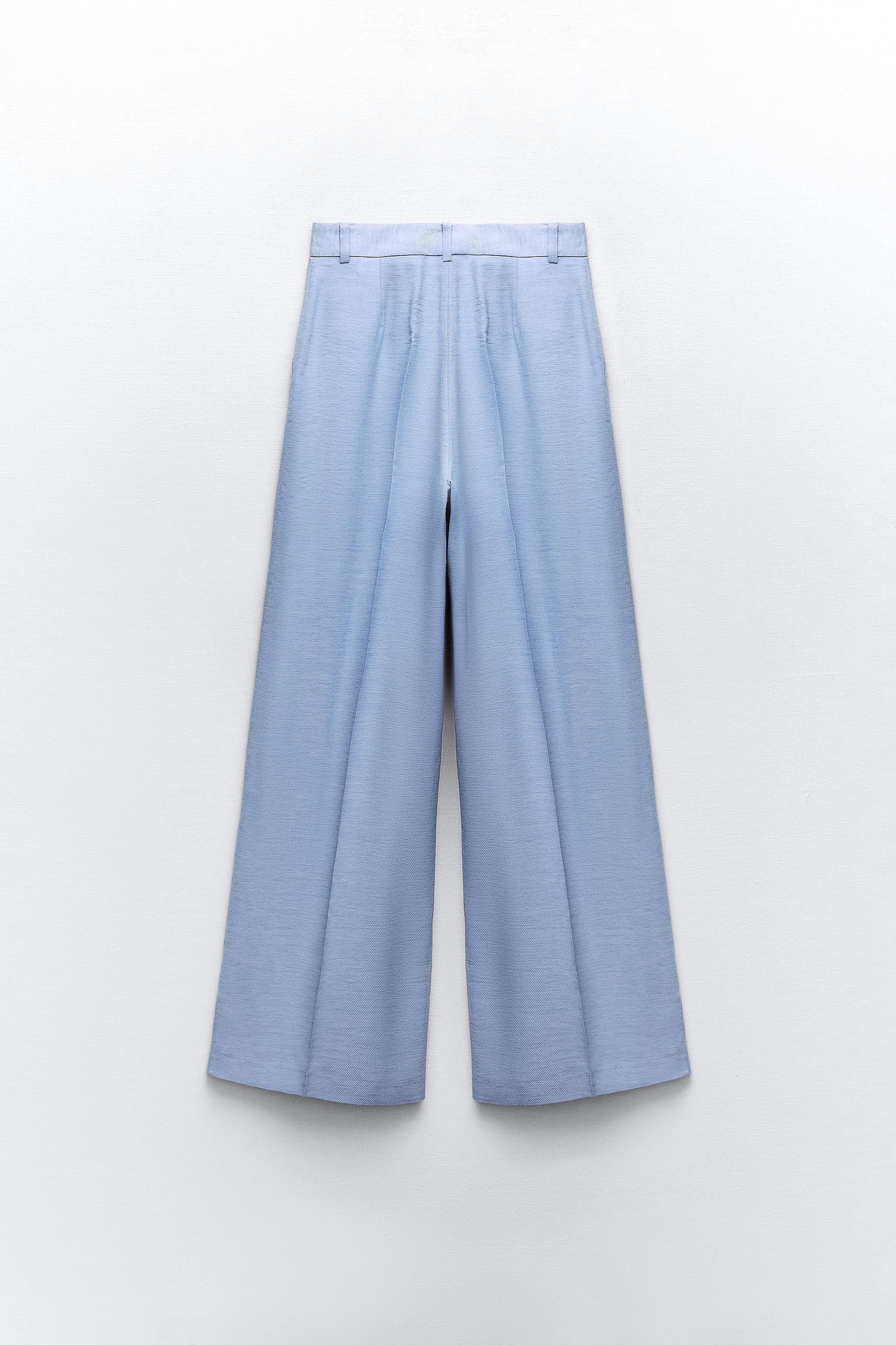 PANTALÓN FLUIDO PINZAS - Azul medio