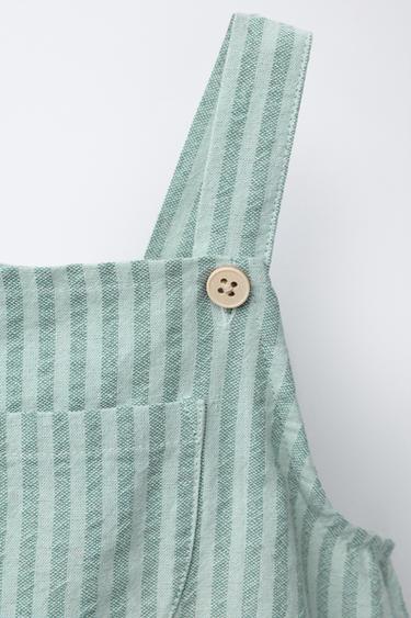 SALOPETTE COURTE À RAYURES - Vert d'eau de Zara - Image 2