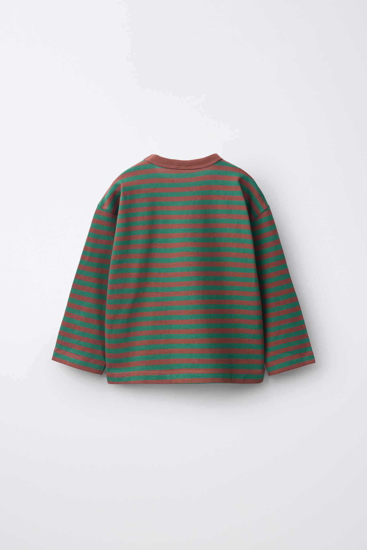 STRIPED T-SHIRT — orange-green