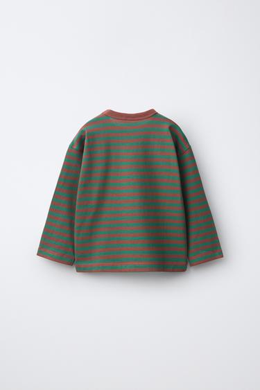 STRIPED T-SHIRT — orange-green 2