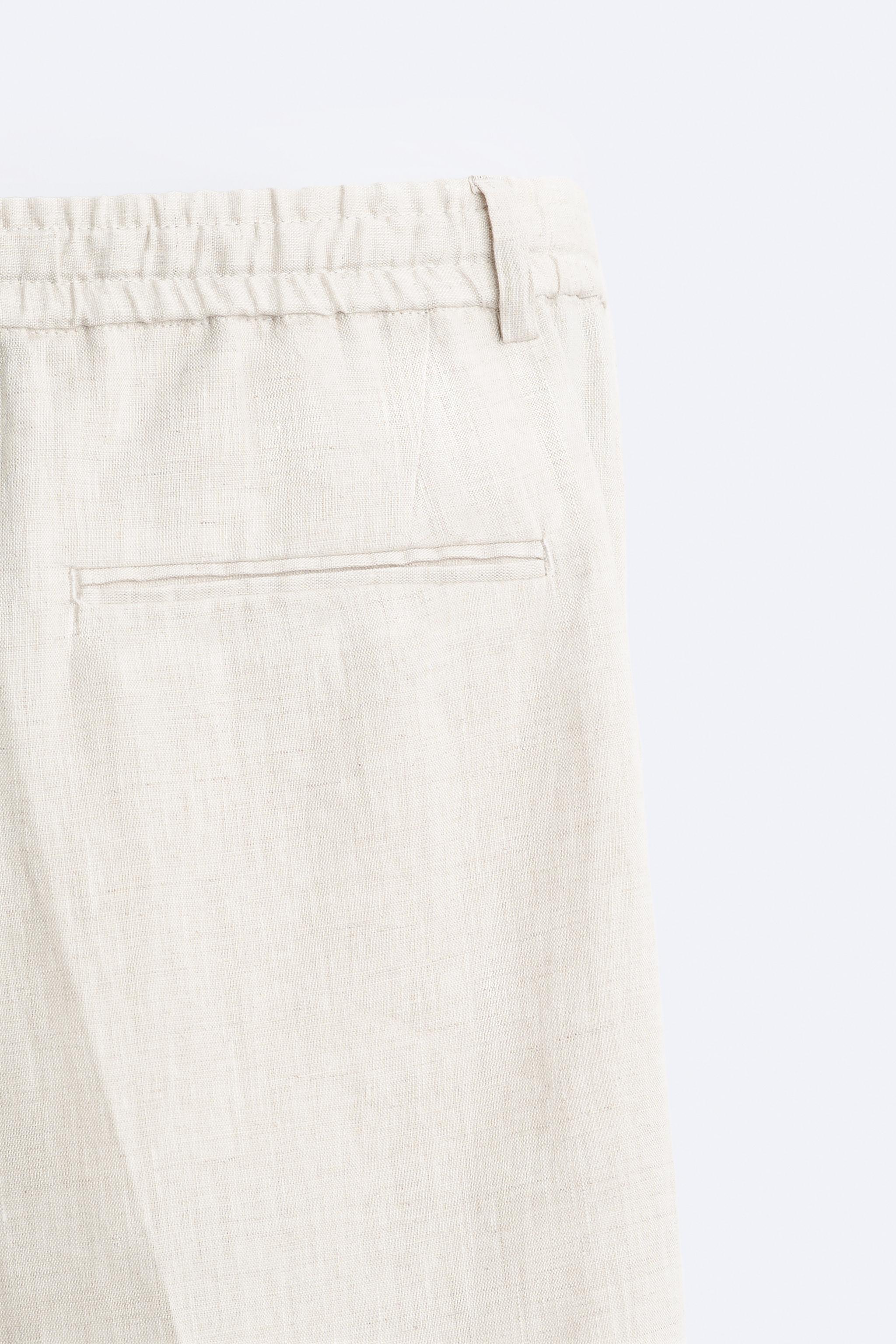 Pantalones de best sale lino hombre zara