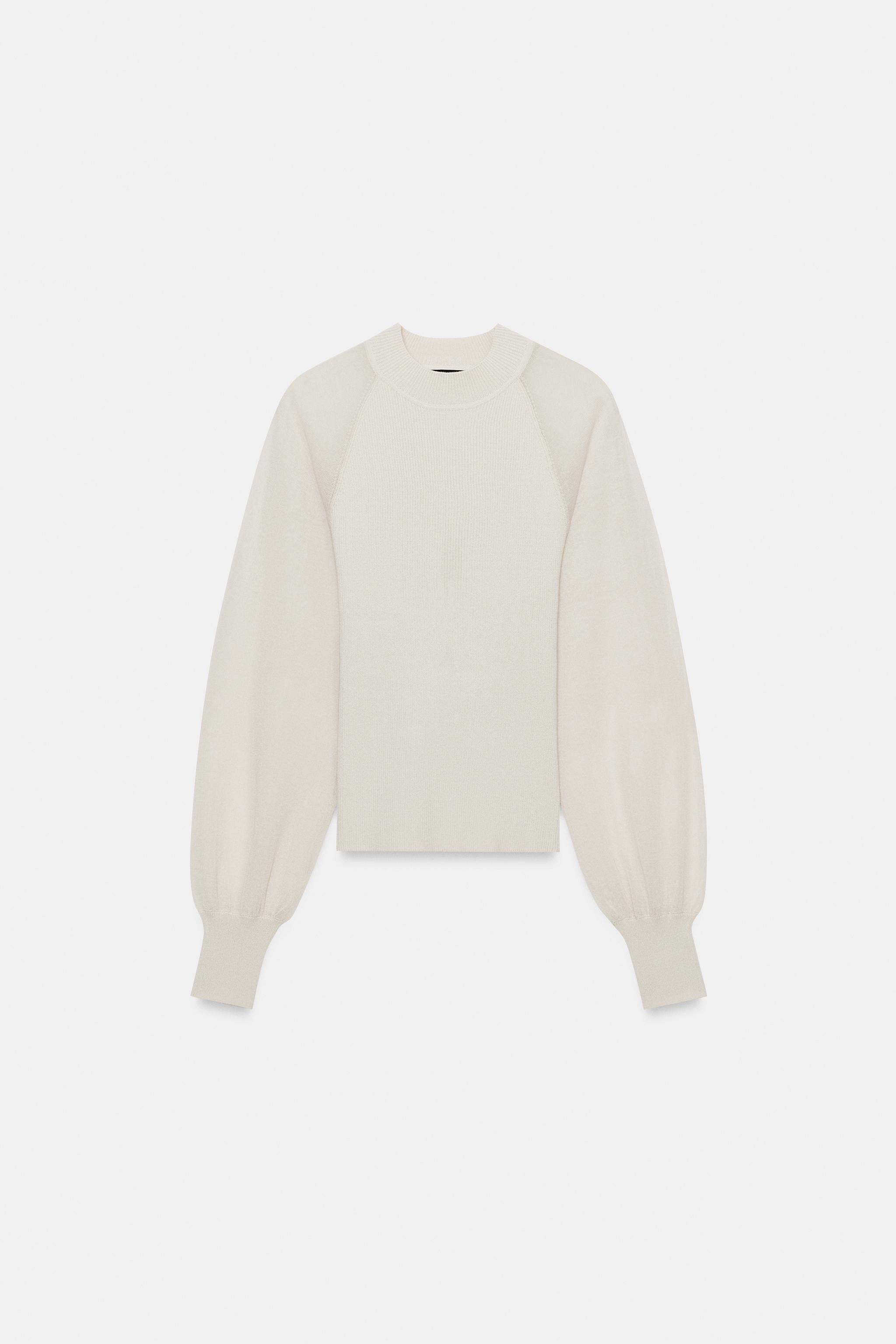 Женские свитеры Zara CONTRAST SLEEVE KNIT JUMPER — фото 5