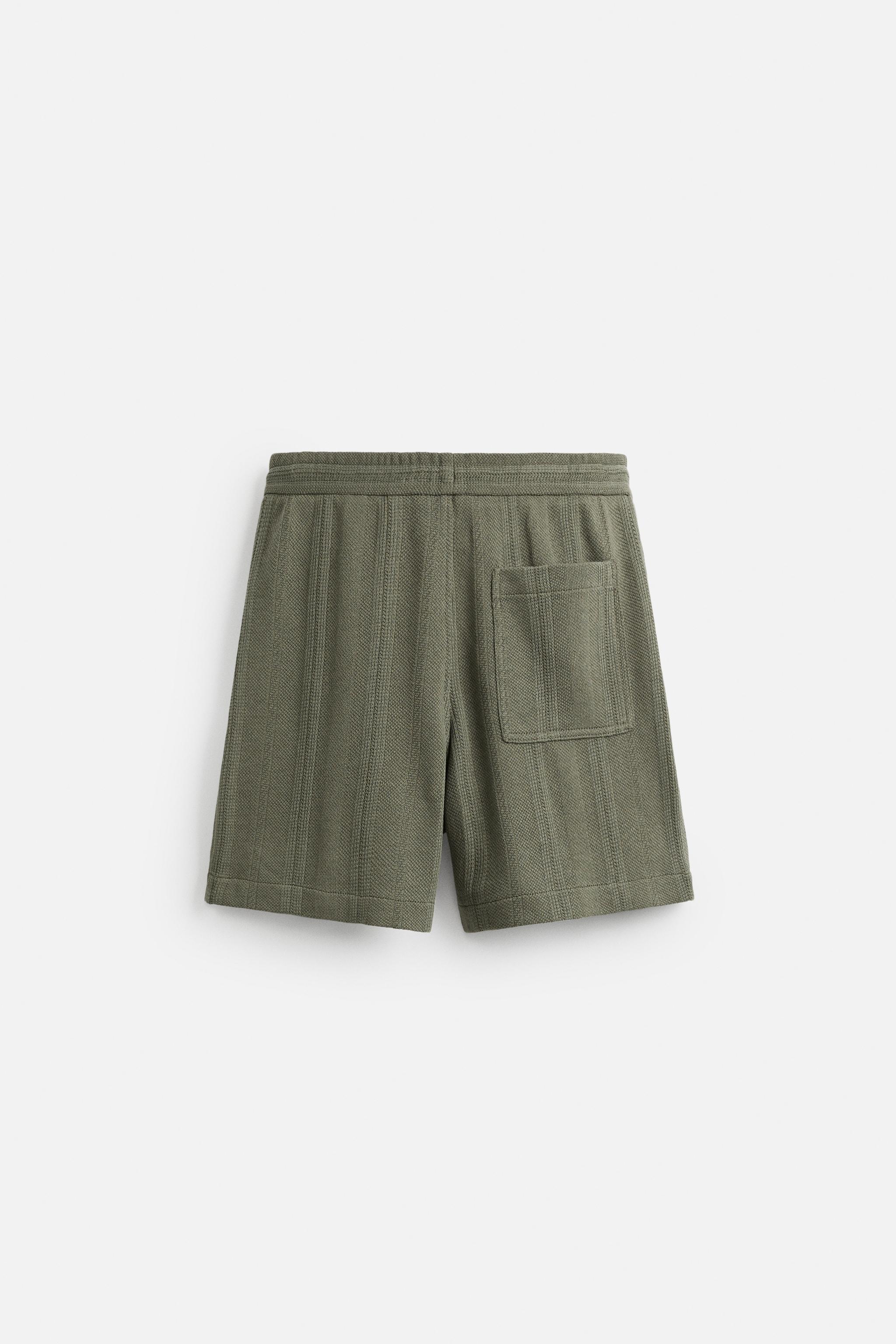 JACQUARD TEXTURED SHORTS - Mid-green | ZARA United States