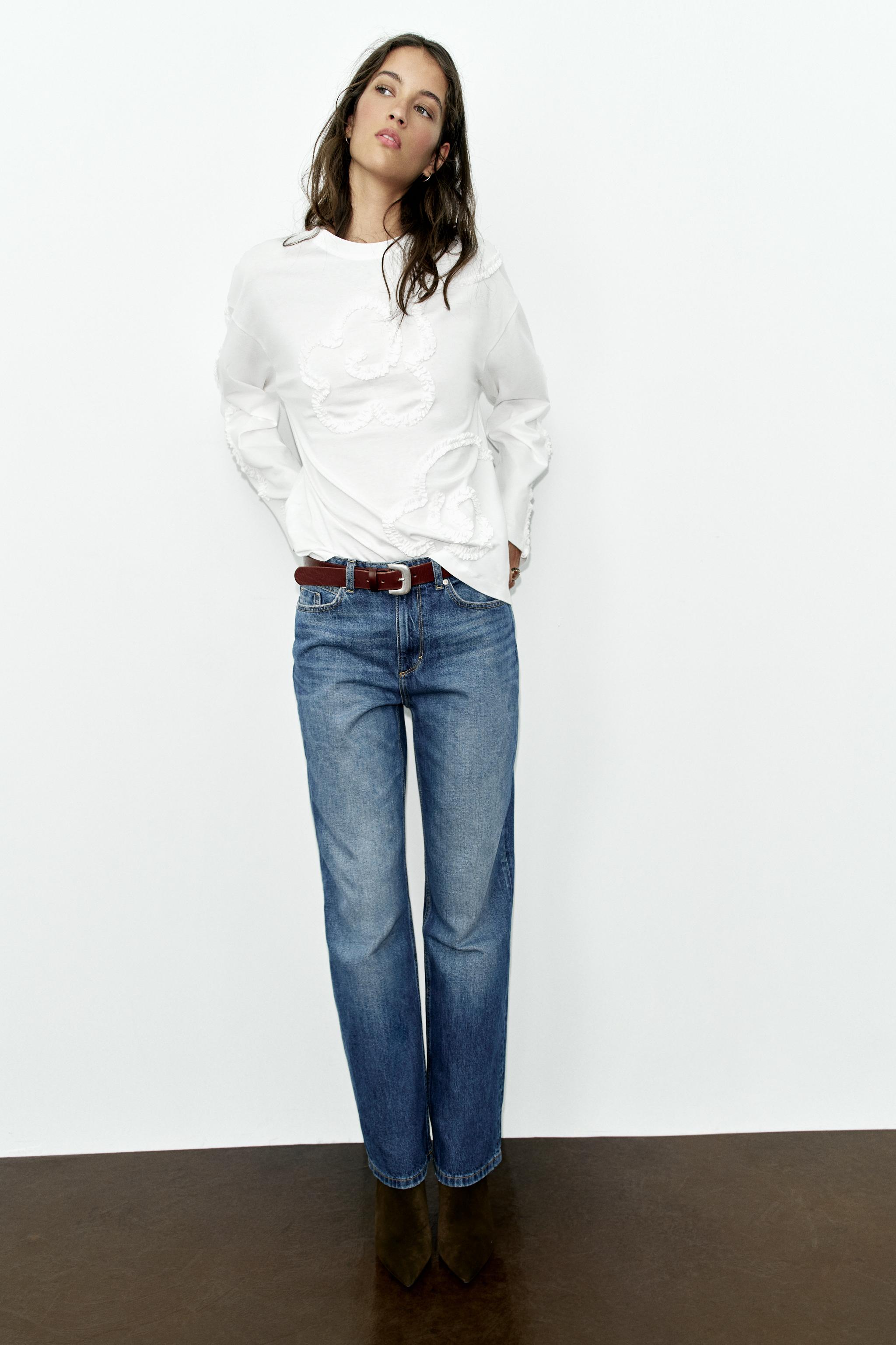 LONG SLEEVE TEXTURED T-SHIRT — White