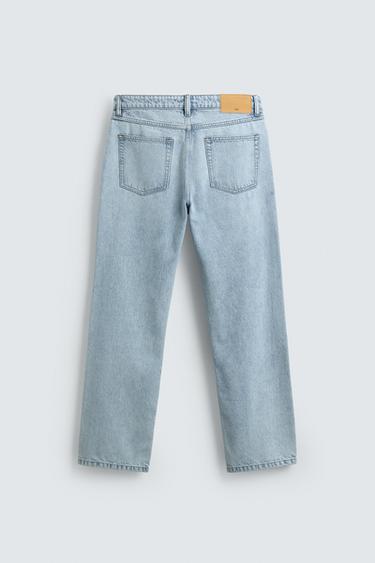 COTTON-LYOCELL STRAIGHT-LEG JEANS - Light blue by Zara - Image 7
