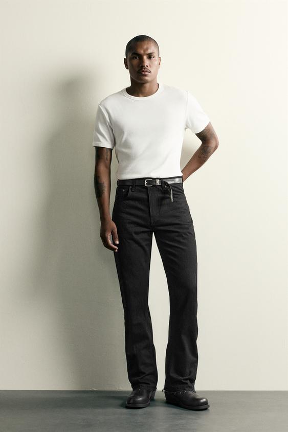 FLARE FIT デニムパンツ - ブラック | ZARA Japan / 日本 ZARA フレア 