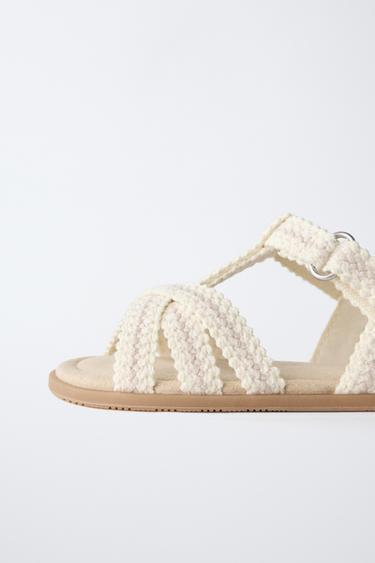 SANDALES CROCHET PIEDS NUS - Blanc écru de Zara - Image 3