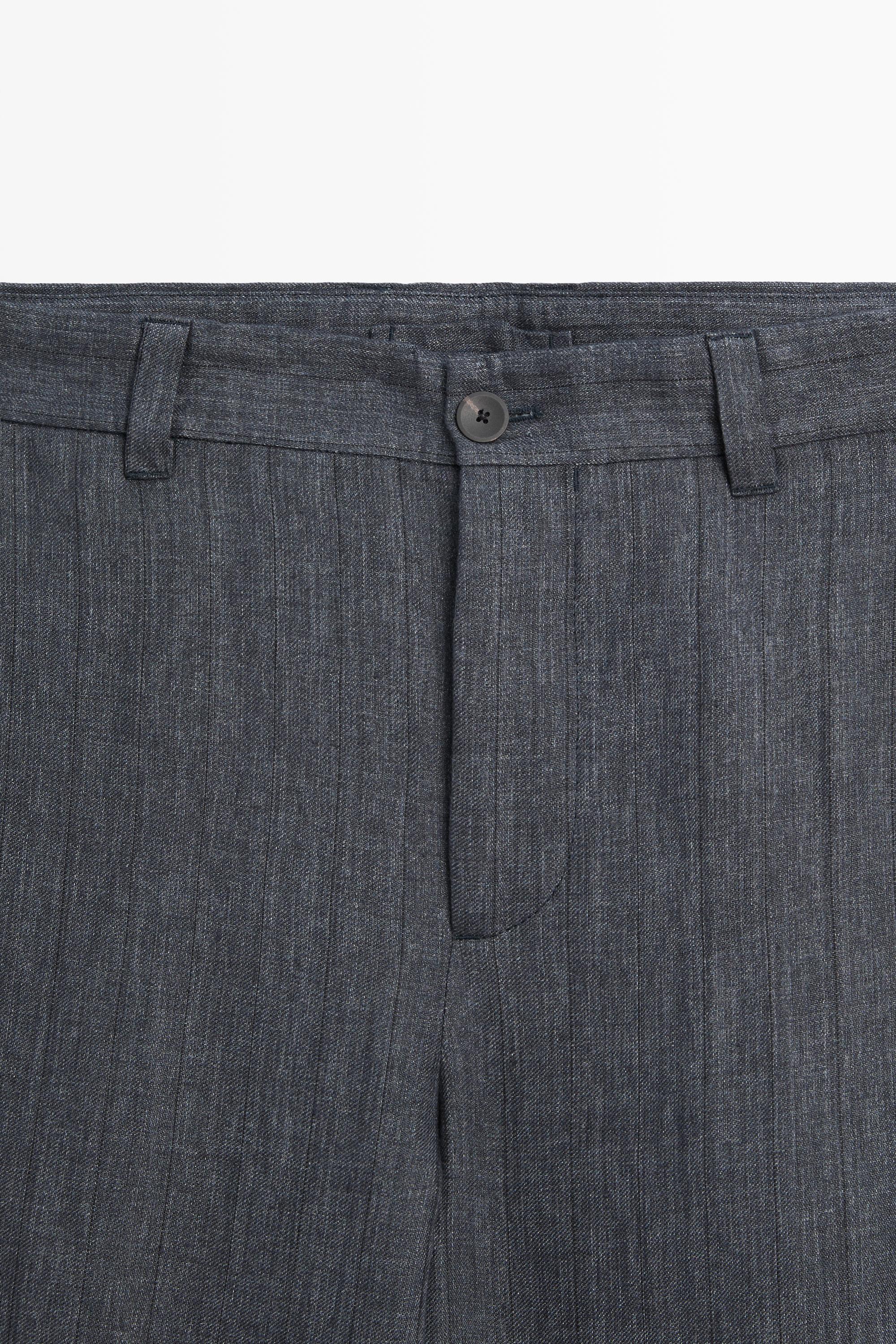 100% linen striped pants