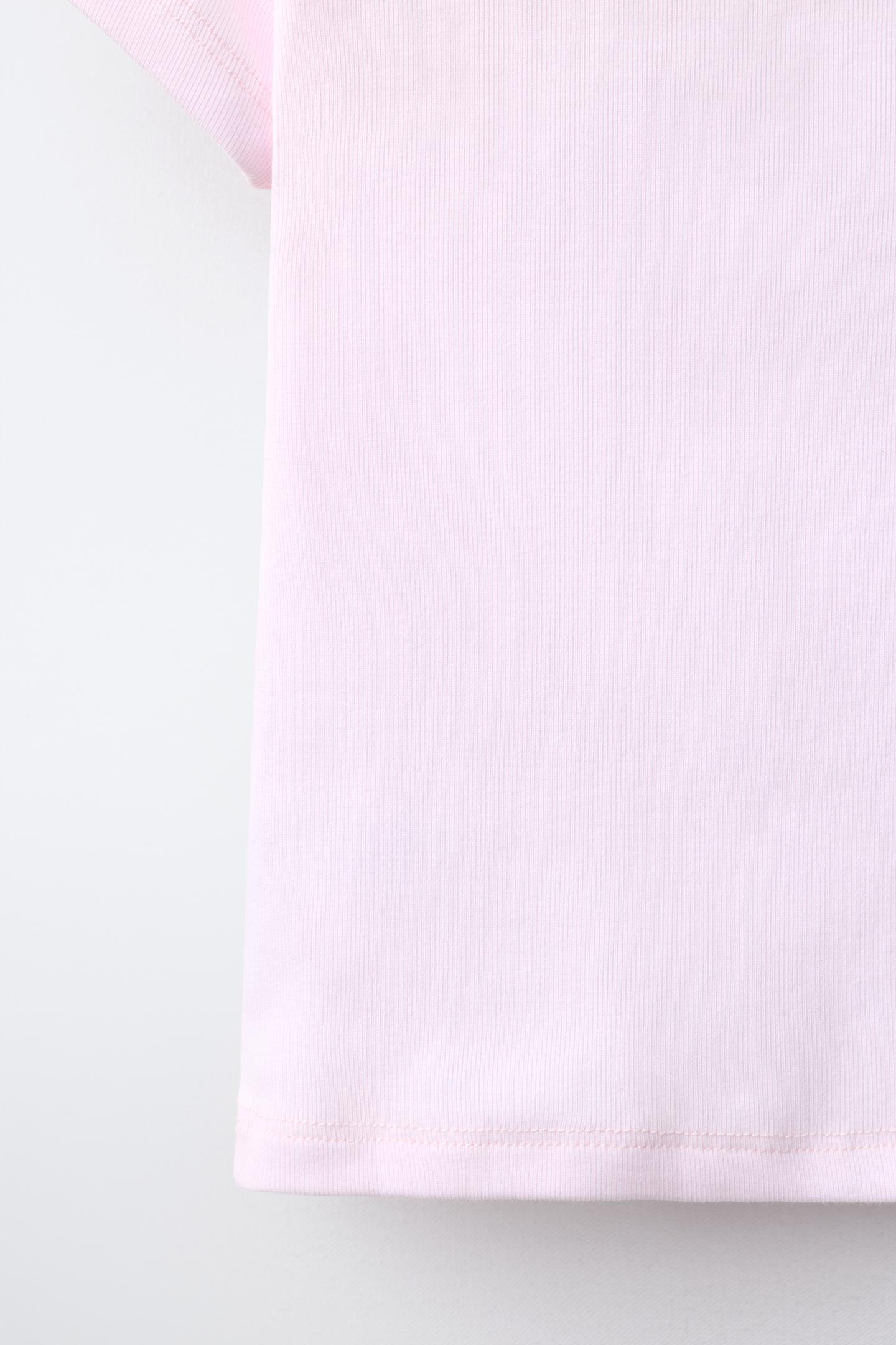 Детская футболка Zara Text Print, цвет: Розовый — фото 5
