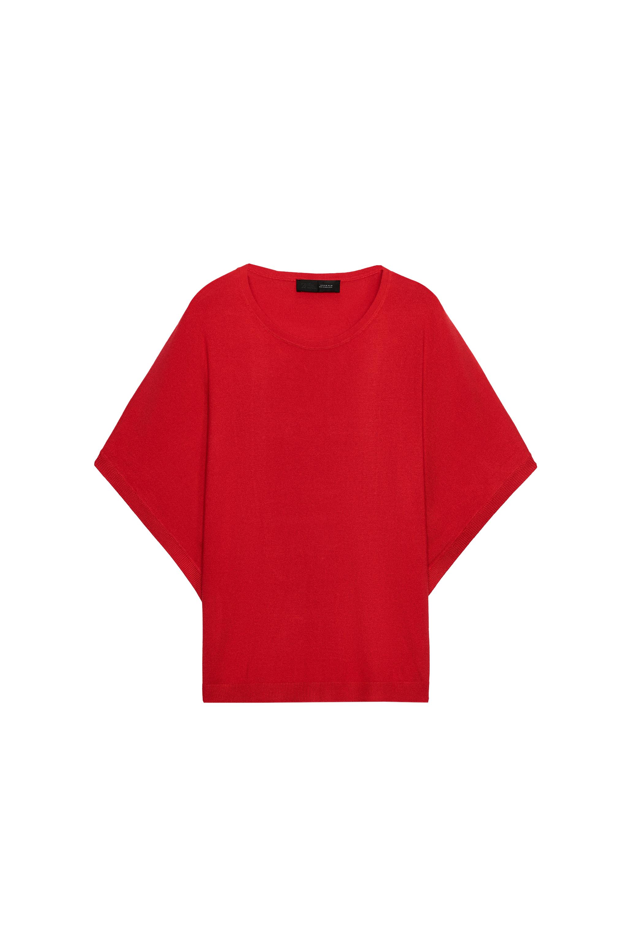 WIDE SHORT SLEEVE KNIT TOP