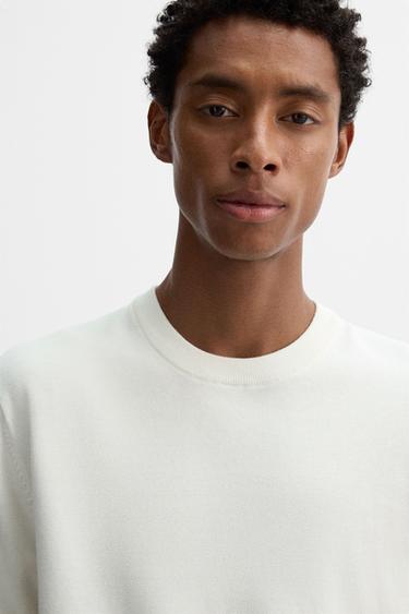 PULL EN COTON ET CHANVRE - Blanc cassé de Zara - Image 4