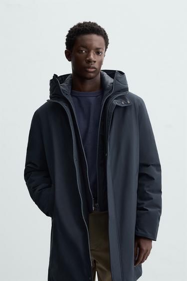 PADDED PARKA WITH DETACHABLE COLLAR - Navy blue by Zara
