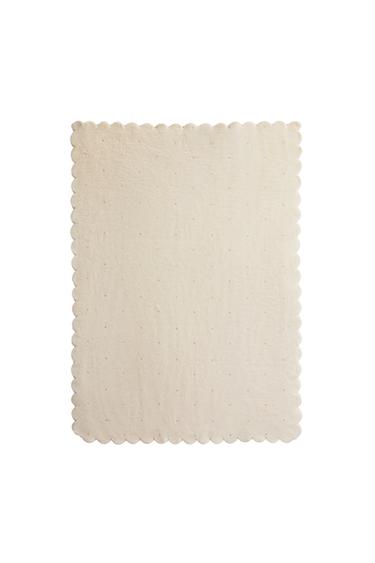 BABYDECKE MIT WELLENRAND - Cremefarben von Zara