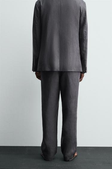 100% LINEN SUIT TROUSERS - Dark grey by Zara - Image 2