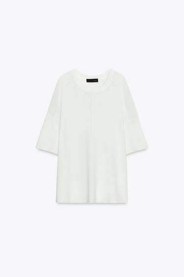 TOP OVERSIZE EN MAILLE UNIE - Blanc de Zara - Image 6