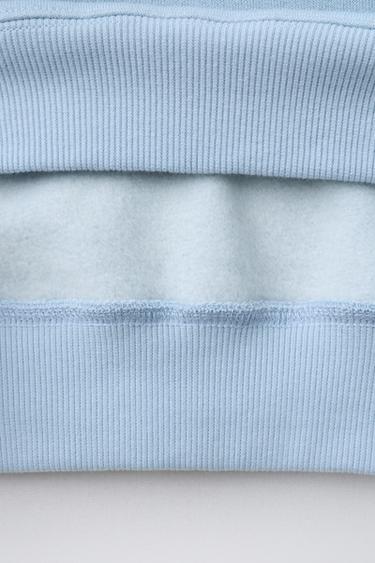 PETER PAN COLLAR SWEATSHIRT WITH SCALLOPED TRIM AND EMBROIDERED SLOGAN - Sky blue by Zara - Image 3