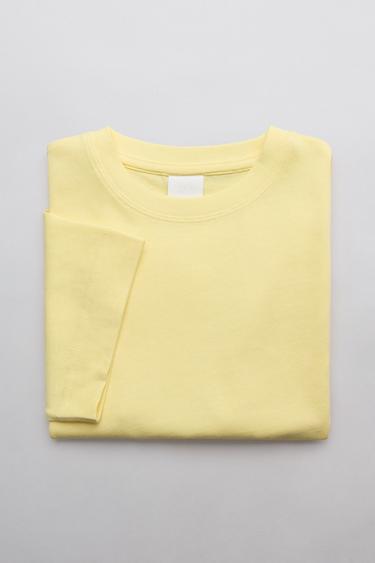 PLAIN HEAVY WEIGHT T-SHIRT - Yellow by Zara