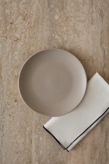 STONEWARE DESSERT PLATE - Taupe grey by Zara - Image 5