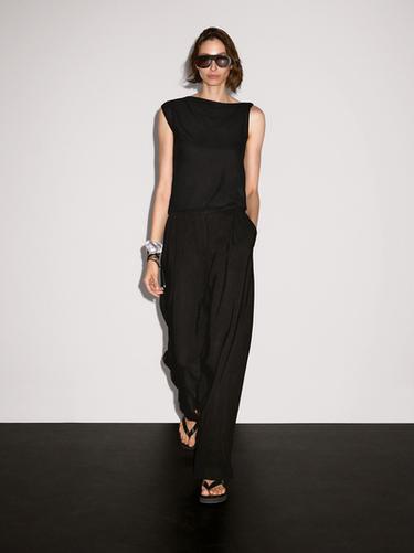 Zara Asymmetric top with knot detail - Black - Image 0