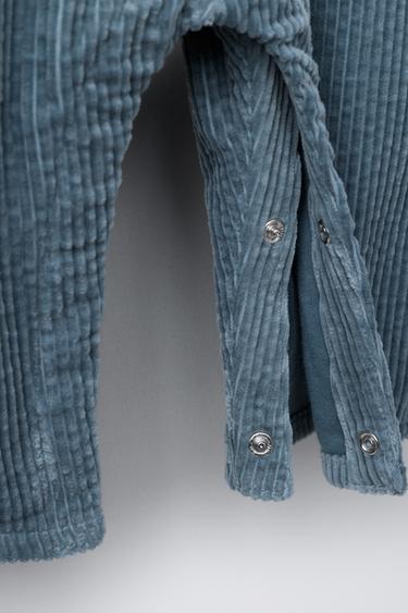 SALOPETTE EN VELOURS CÔTELÉ ÉPAIS - Bleu de Zara - Image 3