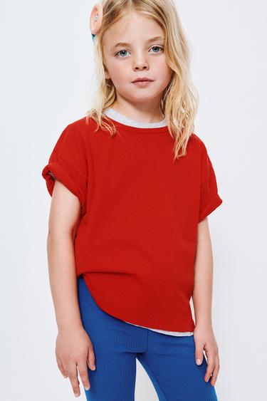 T-SHIRT UNI - Rouge de Zara - Image 2