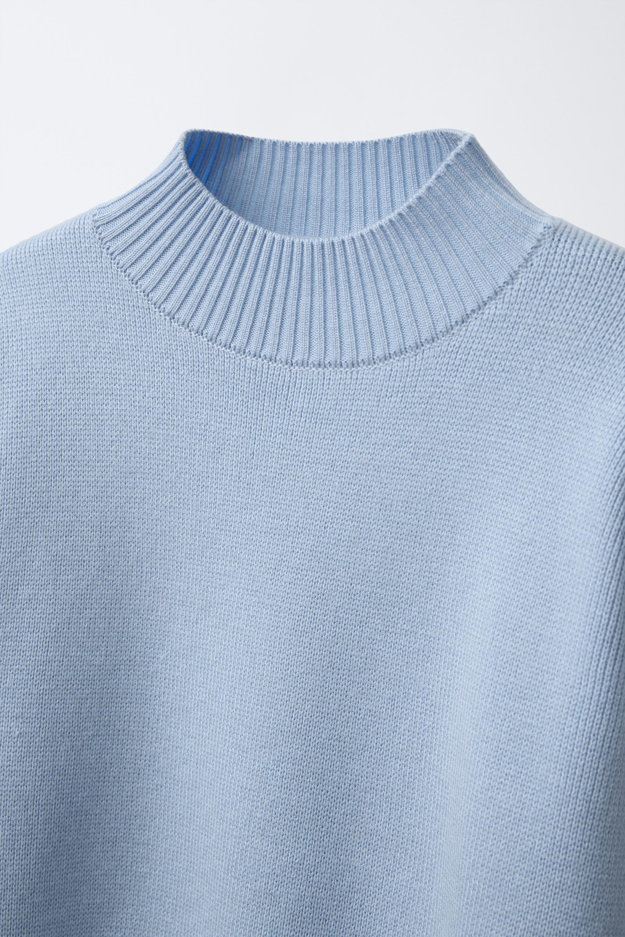 上品スタイル ハイネックニットセーター 日本 / Japan ZARA | ライトブルー - トップス