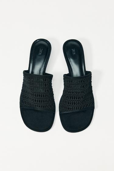 BRAIDED KITTEN HEEL MULES - Black by Zara