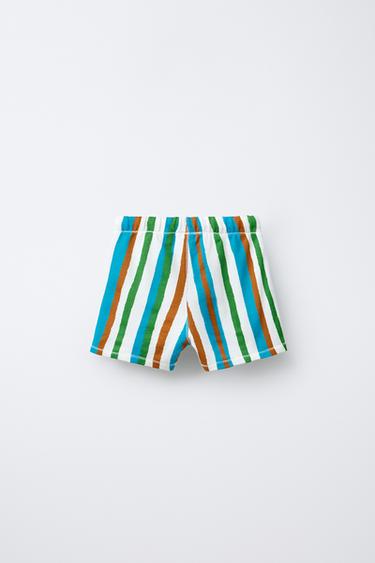 STRIPED BERMUDA SHORTS WITH LABEL - Multicoloured by Zara - Image 2