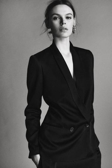 АТЛАСНЫЙ БЛЕЙЗЕР ZW COLLECTION LIMITED EDITION — ЧЕРНЫЙ от Zara