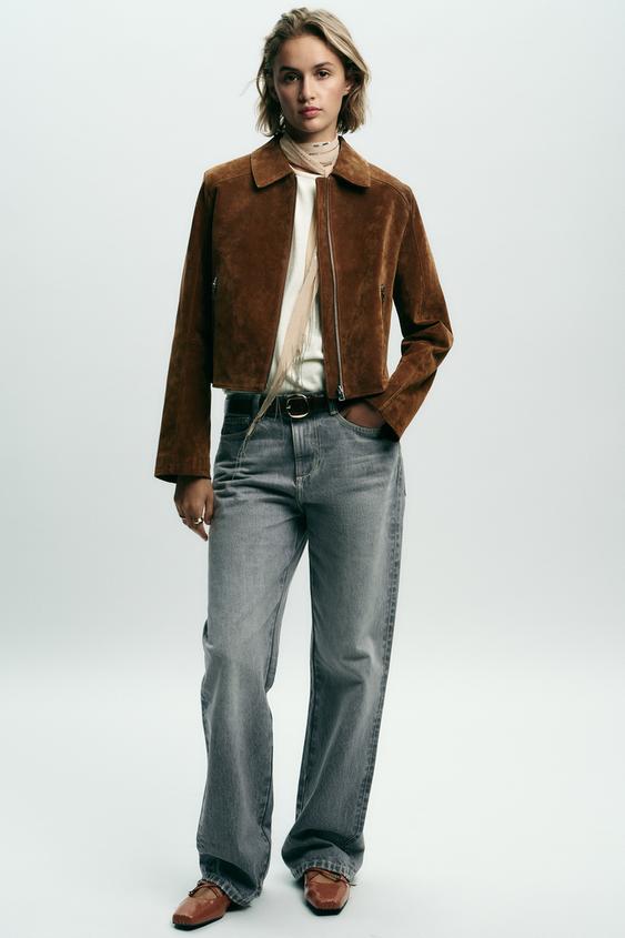 LEATHER SQUARE TOE BALLET FLATS