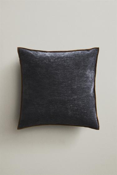 CAPA DE ALMOFADA DE CHENILLE - Azul / Cinza da Zara