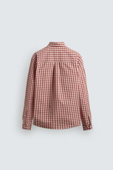 RELAXED FIT CHECK SHIRT - White / Pink by Zara - Image 8