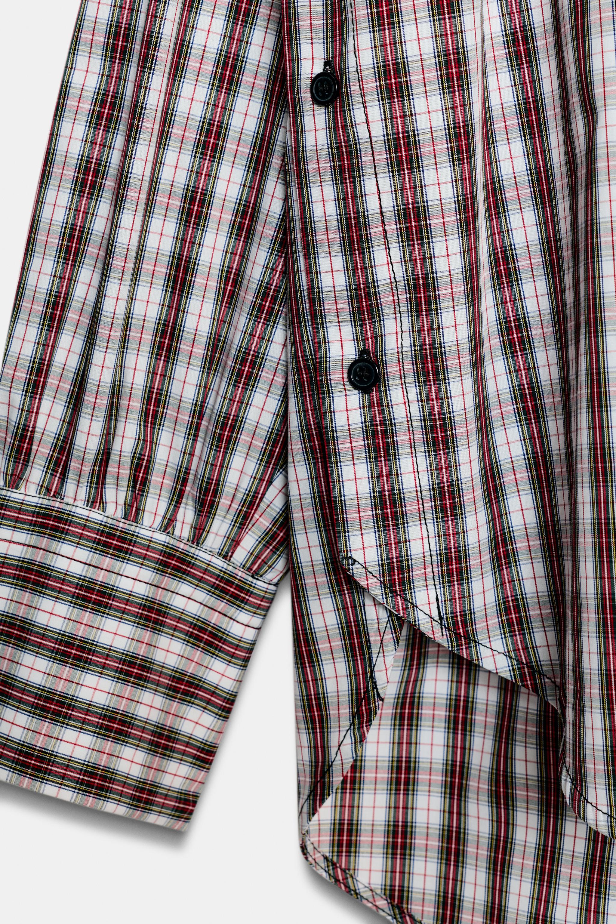 ZW COLLECTION OVERSIZED PLAID SHIRT