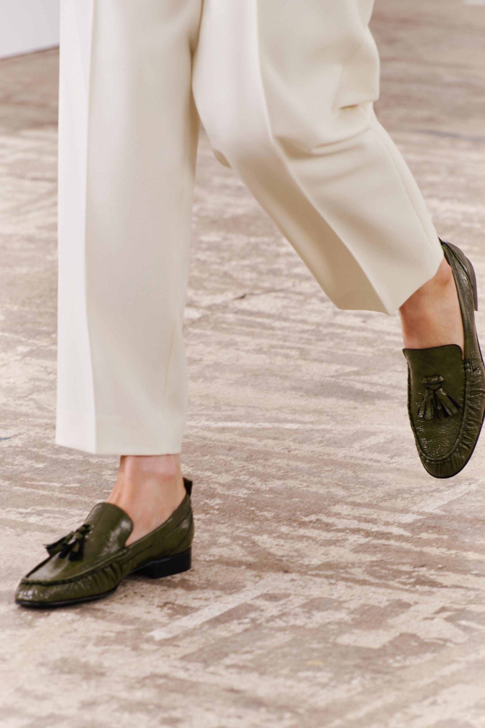 PATENT EFFECT LEATHER LOAFERS - Green | ZARA United States