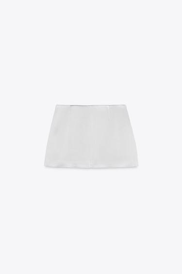 SATIN MINI SKIRT - Pearl grey by Zara - Image 5