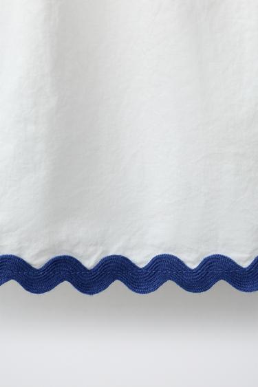TOP EN POPELINE ONDULÉE CONTRASTÉE CASA LAWA X ZARA KIDS - Blanc de Zara - Image 2