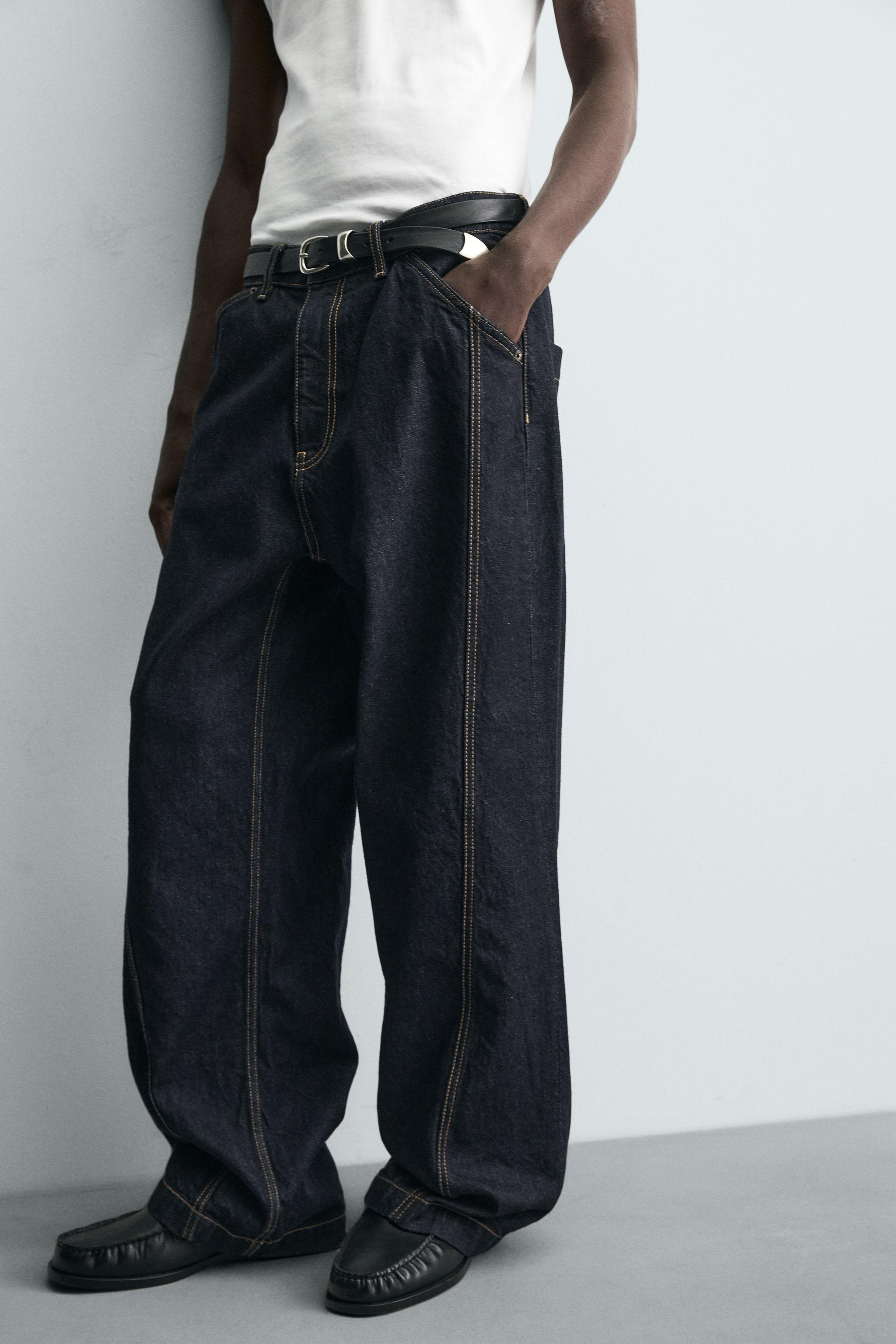 BAGGY FIT JEANS WITH TWISTED SEAMS - Blue | ZARA South Africa
